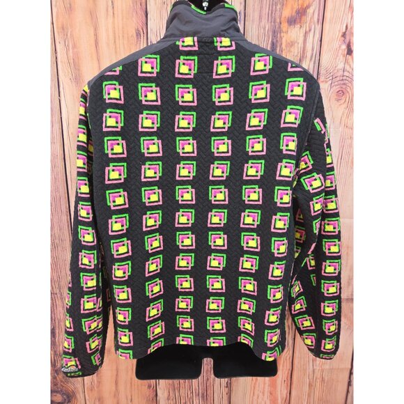 Chubbies Mens Medium Quarter-Zip Pullover Jacket Geometric Print Black - Picture 2 of 8